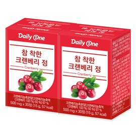 Daily One Very Good Cranberry Tablets Women's Concentrated Powder 500mg / 데일리원 참 착한 크랜베리 정 여성 농축 분말 500mg X 30정 2통