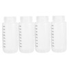 BUGUUYO 4pcs Plastic Graduated Reagent Bottles with Wide Mouth and
