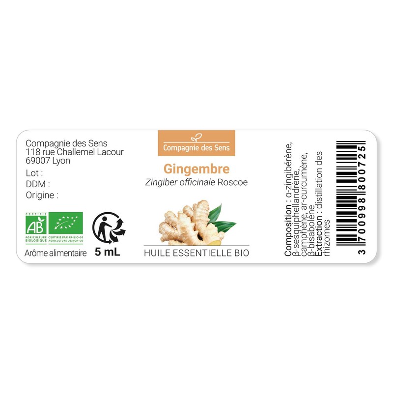 ZENZERO (Zingiber officinale) BIO - 10mL - Olio Essenziale di
