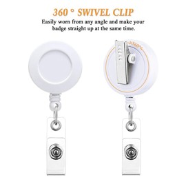 Soleebee Key JoJo Extendable ID JoJo Key Ring for Nurse Teacher Student, ID Name Badge Holder with 360° Rotating Crocodile Clip for Card Holder ID Sleeves - Pack of 12