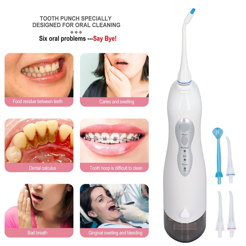 Portable Electric Dental Oral Irrigator High Capacity Food Residues Removal