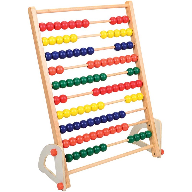 Constructive Playthings Giant Standing Wooden Abacus for Kids, Oversized Wood