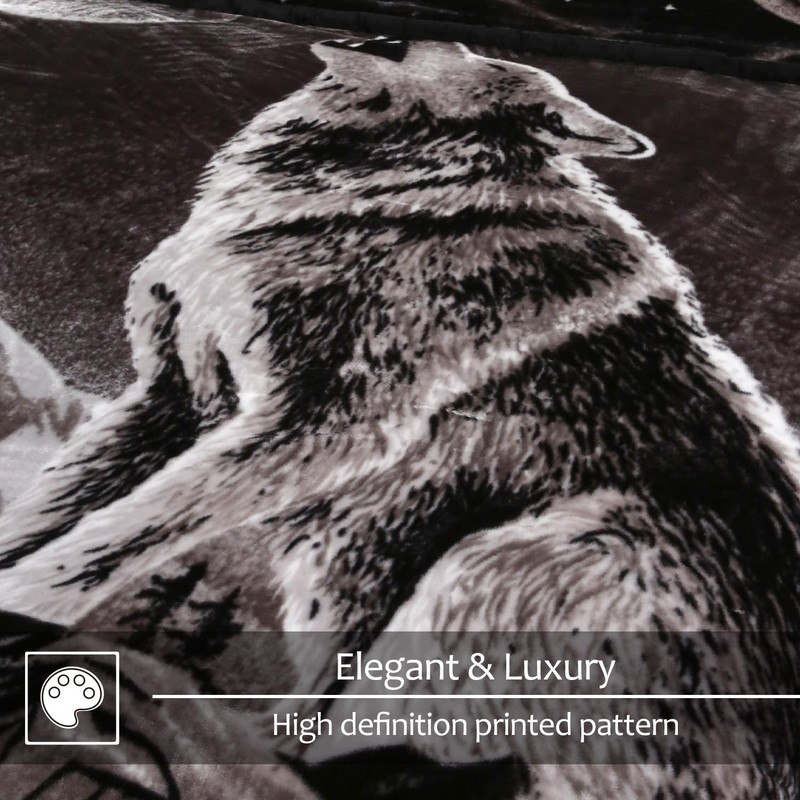 JYK Wolf Blanket Soft Blanket Korean Mink Blanket, 5.7 LB