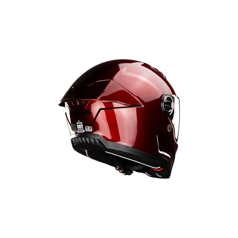 KOV Casco Gainer Cherry Rojo Brillante Integral para Moto Certificado