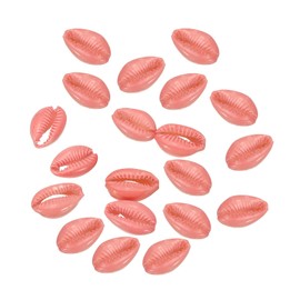PATIKIL Cowrie Sea Shells, 20 Pcs Pink Smooth Oval Seashells Beads Natural Cowrie Beach Shells Decoration Craft Bead for DIY Bracelet Jewelry Crafting