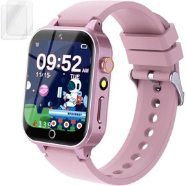 Kids Smart Watch Gift for Girls Age 5-12, 39 Games HD Touch Screen Watches with Video Camera Music Player Pedometer Flashlight 12/24 hr Educational Toys Birthday Gifts for Girls Ages 7 8 9 10
