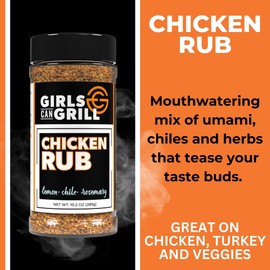 Girls Can Grill Chicken Rub | Award Winning Barbecue Seasoning for Chicken, Turkey, Duck, Poultry and Vegetables | 10.2 oz