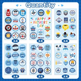Happy Fathers Day Stickers,296 PCS First Fathers Day Gift Ideas Labels for Dad Stickers Father Birthday Gift Party Favor,Father’s Day Decorations Stickers Set for Boxes/Envelopes/Cards