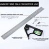 Bailinks 12Inch/300mm combination square, engineers square Stainless Steel metal ruler,