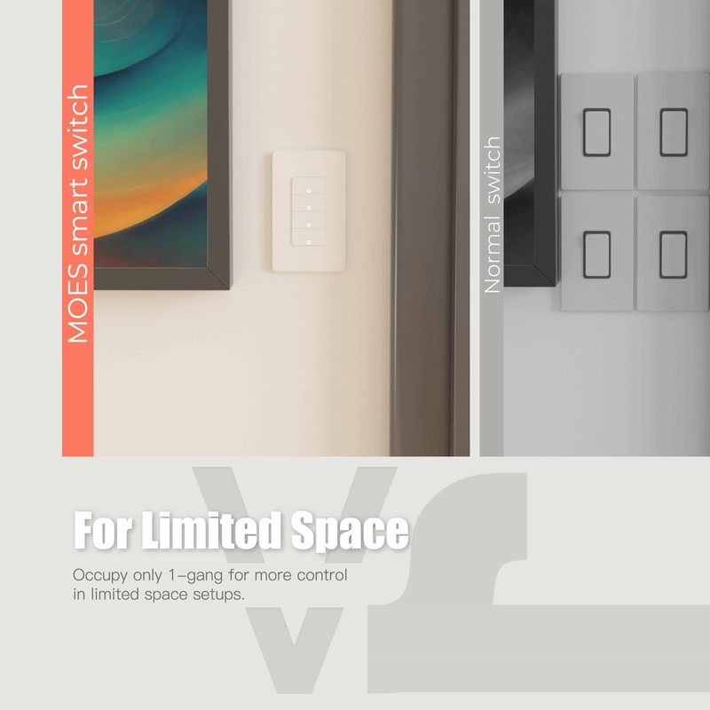MOES Smart Double Light Switches, 2nd Generation Wi-Fi 2 Gang