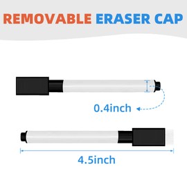 JEFURE 25 Pcs Black Magnetic Dry Erase Markers with Eraser Cap, White Board Mini Dry erase Markers Bulk, Fine Point Tip Student White Board Markers for Teachers Office School Supplies