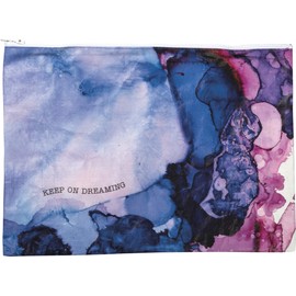 by Kathy Keep On Dreaming Zipper Folder Jumbo Pouch with Watercolor Design