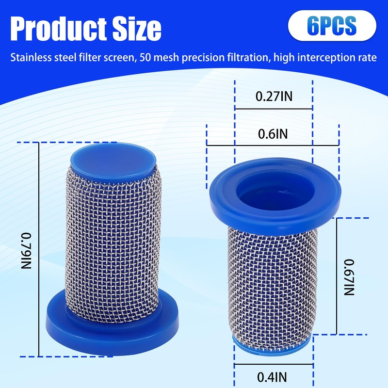 8079-PP-50 Sprayer Tip Strainer, 50 Mesh Stainless Steel Spray Nozzle