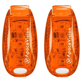 EverLightFX USB Rechargeable LED Safety Light (2 Pack) by Apace - Super Bright Bike Tail Light Works Brilliantly as Running Light for Joggers, Pets, Bicycle Strobe or Rear Clip On Lights (Orange)