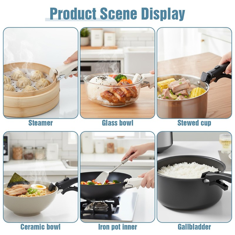 PercyEffie 2-Pack Heat-Resistant Replacement Handles Universal Detachable Handle for Pots