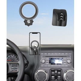 AbeeyGeomarn Magnetism Car Phone Holder for Jeep Wrangler JK JKU 2018-2023 Accessories Compatible with MagSafe Hands-Free 360 Degree Rotation Adjustable Cell Phone Mount Does Not Affect Air Vent