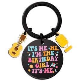 Aisity Birthday Gifts for Girls Fans Birthday Keychain Gifts for 10 Year Old Girl Backpack Accessories Cute Tay Merch Gifts for Fans Women Teen Girl Music Lover Present