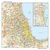 Chicago, Illinois Wall Map, Small - 15" x 14.5" Laminated