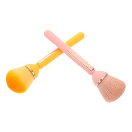 Healvian 2pcs Flower Shaped Makeup Brushes for Blush Loose Powder and Highlighter Long Handle for Precision Grip Portable Cosmetic Tools for Daily Use and Travel