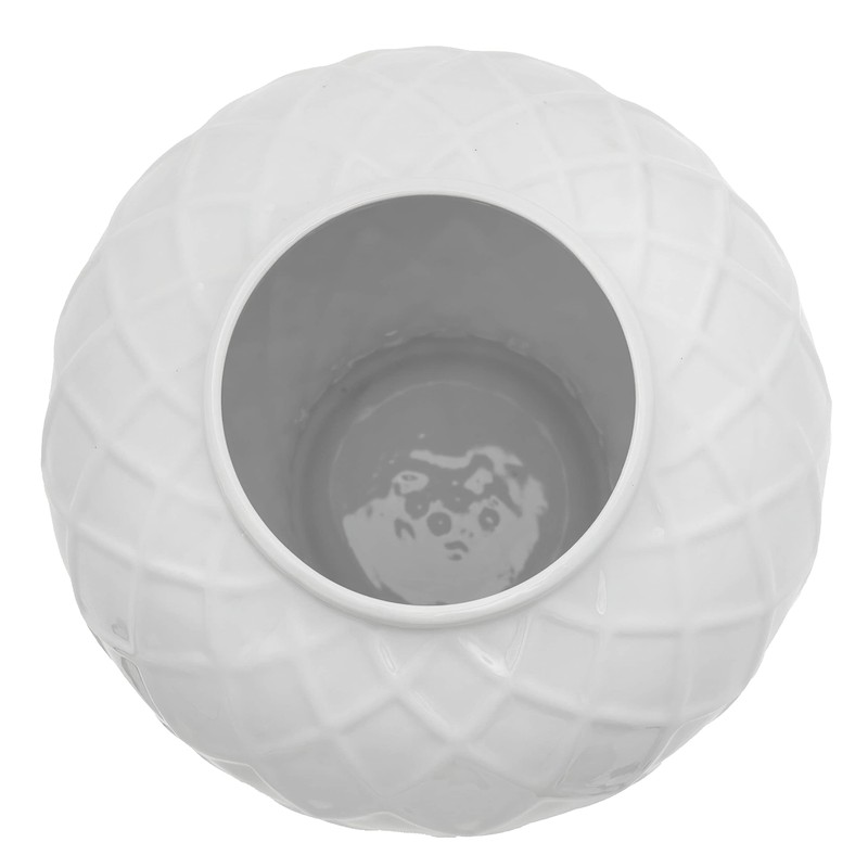 Red Lantern 19.5" Diamond Pattern White Temple Jar
