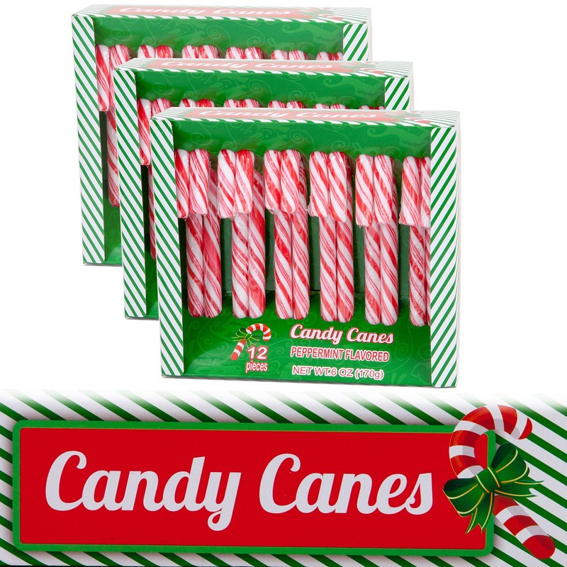Candy Cane Peppermint Flavored 12 Pieces Net 6 Oz Individually
