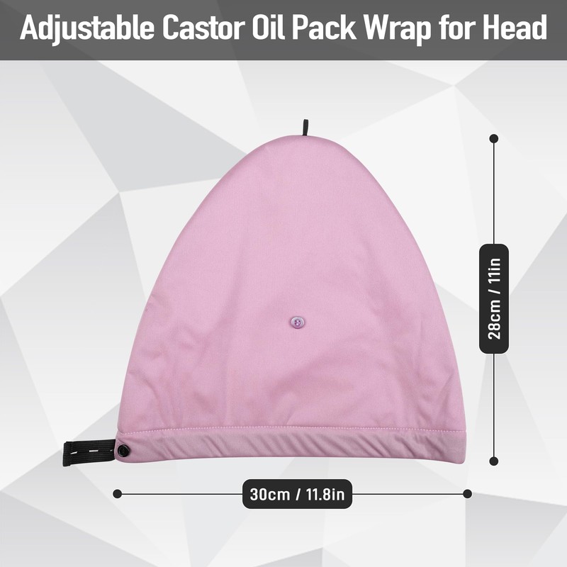 Castor Oil Pack Wrap for Head,Elastic and Reusable Head mask