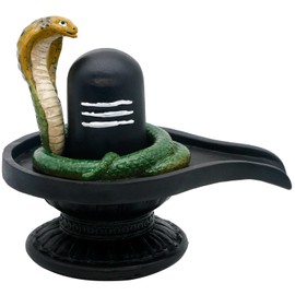 alikiki Hindu Shiva Lingam Statue - 4.4”H Indian Idol Murti Item Shivling for Pooja Shiv Ling God Statue Home Office Temple Mandir Shrine Altar Pooja Decor India Diwali Puja Gifts for Friends