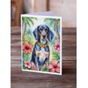 Caroline's Treasures Bluetick Coonhound Luau Greeting Cards Pack of 8