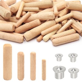 GYSRXS Wooden Dowels Set of 500 Wooden Dowels Various 6 mm 8 mm 10 mm 12 mm Groove Dowels with 4 Marking Tips Wooden Dowels Assorted for Carpenters, Furniture Manufacturers and DIY Enthusiasts