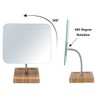 YEAKE Flexible Gooseneck Bamboo Vanity Makeup Mirror,360°Rotation 8" Large Frameless,