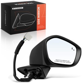 A-Premium Passenger Side Power Door Mirror - Compatible with Honda Civic 2022-2024 - Heated Manual Folding Black Outside Rear View Mirror w/Blind Spot Detection