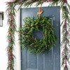 Glitzhome 2PCS 6ft Artificial Christmas Garland, Greenery Eucalyptus Garland with