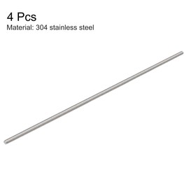 sourcing map 4Pcs M4 x 200mm Fully Threaded Rod 304 Stainless Steel Right Hand Threads