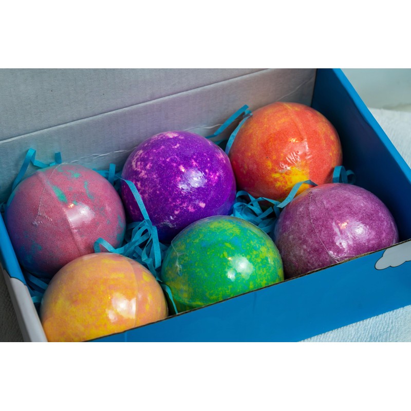 6-Pack Fun & Fizzy Bath Bombs for Teens – Vibrant