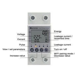 KETOTEK Smart Energy Meter Single Phase Electric Meter KWh Meter 1(63) A 100-265V Din Rail Electricity Meter Digital Power Consumption Monitor with Smart Life/Tuya App