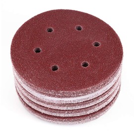 LotFancy 6-Inch 6-Hole 40 Grit Sanding Disc - Hook and Loop Orbit Sander Sandpaper, Pack of 90