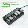 EBL 12+2 Bay Universal Battery Charger and 1.2V AA AAA