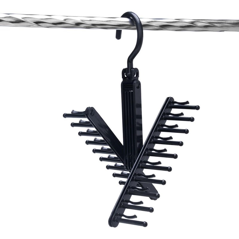 Upgraded 2 PCS Adjustable 20 Tie Rack Holder, 360° Rotating
