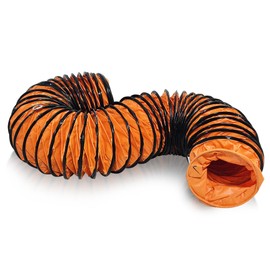 8Inch × 16FT PVC Duct Hose Protable HVAC Duct Hosing for Utility Blower Fan Flexible Duct Hosing with D-Ring & Ajustable Rope