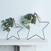 Lights4fun Set of 2 Metal Stars for Hanging Christmas Decoration