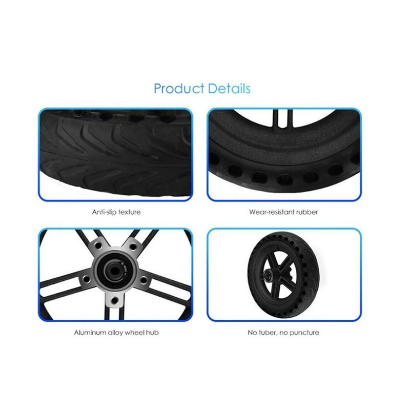 Scooter Rear Wheel Assembly 8.5in Solid Tire Wheel Hub 110mm