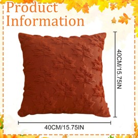 Pack of 2 Autumn Decorative Cushion Covers, 40 x 40 cm, Autumn Decorative Cushion Cover, Hollow Maple Leaf Couch Cushion, Cuddly Cushion, Cushion Cover, Autumn, Cushion Covers with Autumn Leaves for