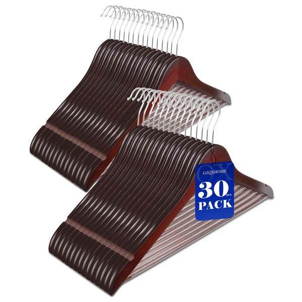 GZQXHOME Quality Wooden Hangers with 360-Degree Rotatable Hook and Precisely