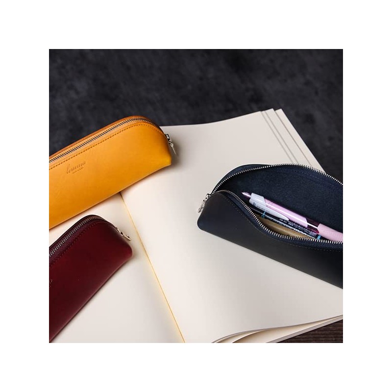 Lemma Pencil Case, Genuine Leather, Large Capacity, Pen Case, High