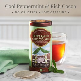 The Republic of Tea – Peppermint Cuppa Chocolate Tea Bags Refill, Low-Caffeine, 36 Servings