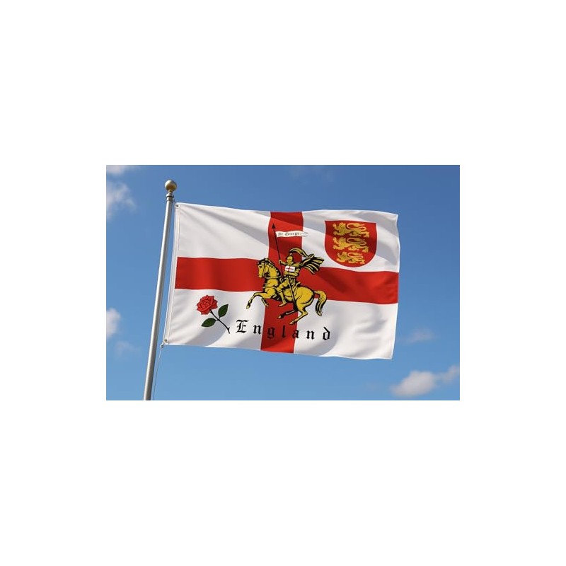 St George Charger Flag, England 3 x 5ft with English
