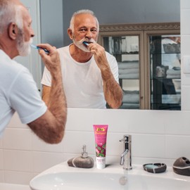 THE DIRT Coconut Oil Toothpaste - Fluoride & Gluten Free - Natural Oral Care for a Refreshing Smile - Rose Cocao Mint Flavor (150g: 6 Months Supply)