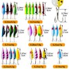 VINFUTIN Fishing Spoon Lures Kit, 30pcs Hard Fishing Spinner Baits