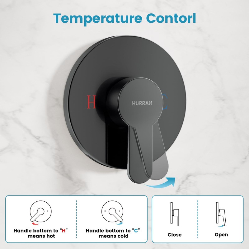 Hurran Shower System with 10 Inch Rain Shower Head and