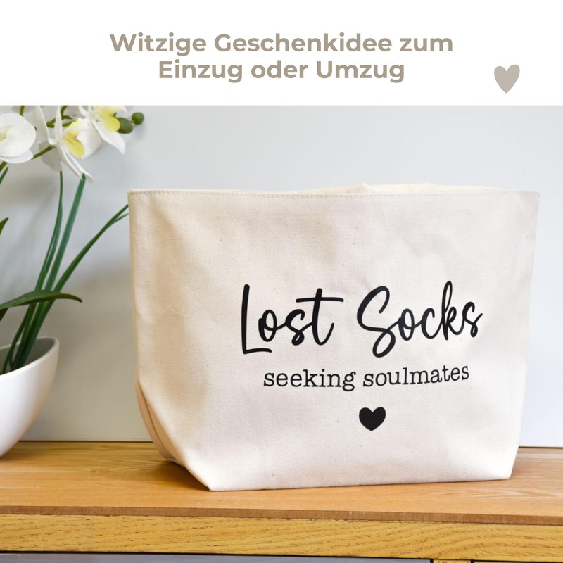 Geschenkidee zum Einzug oder Umzug | "Lost Socks" | Aufbewahrungskorb